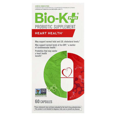 Bio-K+, Probiotic Supplement, Heart Health, 60 Capsule