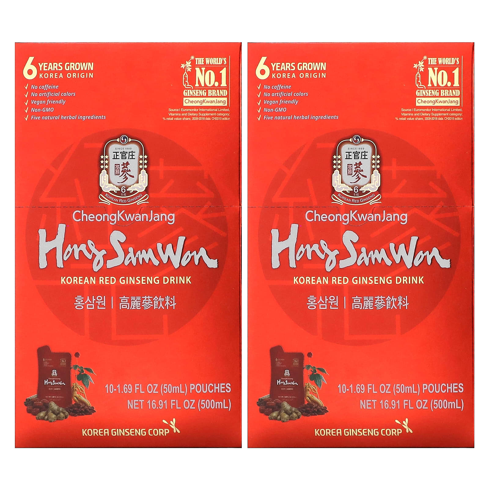 Korea Ginseng Corp, Hong Sam Won, Korean Red Ginseng Drink, 20 Pouches ...