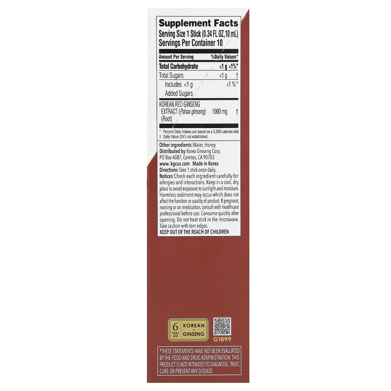 CheongKwanJang, Korean Red Ginseng Liquid Sticks, Energy Boost, 10 ...