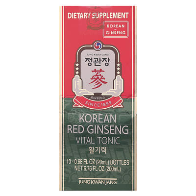 JungKwanJang, Korean Red Ginseng Oral Liquid, 10 Count, 0.68 fl oz (20 ml) Each
