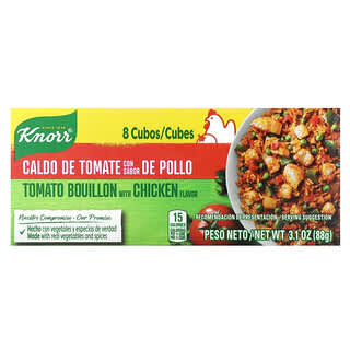 Knorr, Caldo de tomate con sabor a pollo`` 8 cubos, 88 g (3,1 oz)