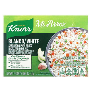 Knorr, Mi Arroz, Mistura de Temperos de Arroz, Branco, 4 pacotes, 48 g (1,69 oz)