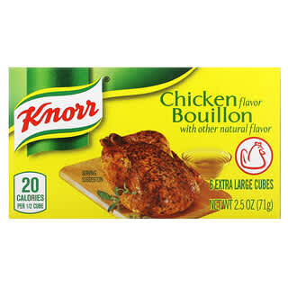 Knorr, チキンフレーバーブイヨン、エクストララージキューブ6個、71g（2.5オンス）