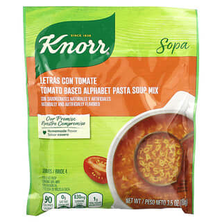 Knorr, Mezcla de pasta con letras del alfabeto a base de tomate`` 100 g (3,5 oz)