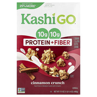 Kashi, GO®, Protein + Fiber Cereal, Cinnamon Crunch, 17.4 oz (493 g)