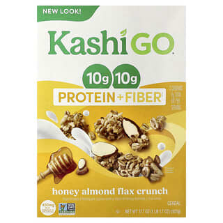 Kashi, GO®, Protein + Fiber Cereal, Honey Almond Flax Crunch, 17.7 oz (501 g)