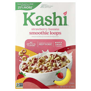Kashi, Smoothie Loops Cereal, Strawberry Banana, 12.7 oz (360 g)