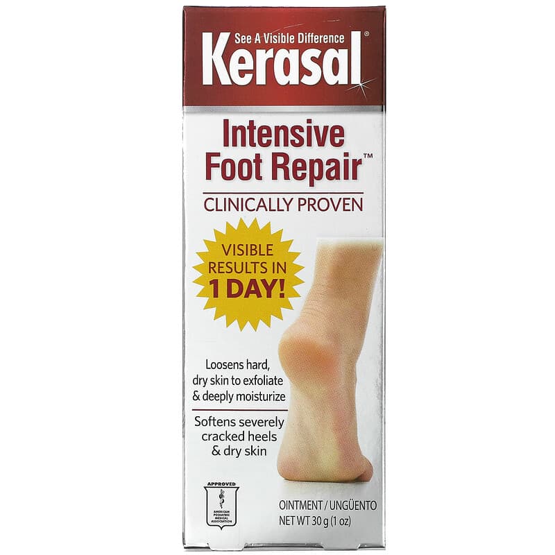 Kerasal® Intensive Foot Repair™, Ointment for Cracked Heels and Dry Feet, 1  oz (2 Pack)