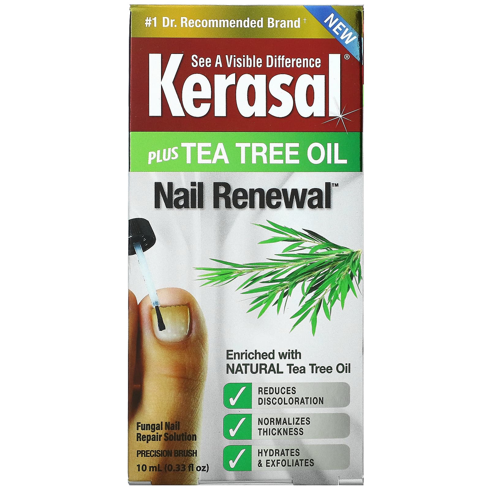 Kerasal, Nail Renewal（ネイルリニューアル）、ティーツリーオイル配合、10ml（0.33液量オンス）