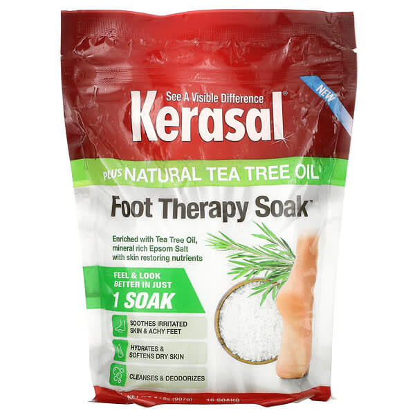 Kerasal, Foot Therapy Soak（フットセラピーソーク）、天然ティーツリーオイル、907g（2ポンド）