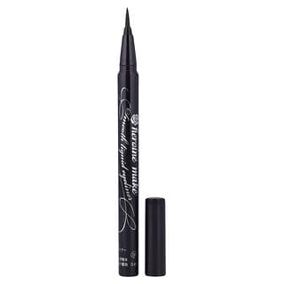 KissMe, Heroine Make, glatki tekući tuš za oči, ultra tanki kist, 01 Jet Black, 0,4 ml