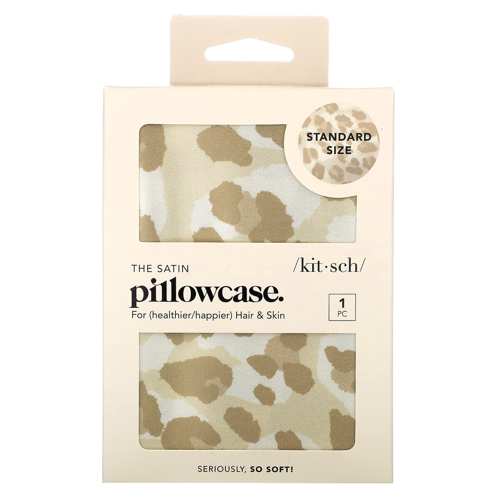 Kitsch, The Satin Pillowcase, Standard Size, Leopard, 1 Pillowcase