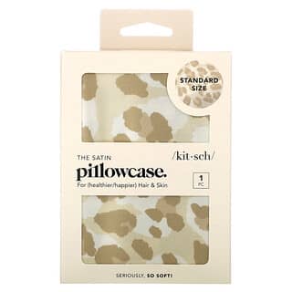 Kitsch, La funda de almohada de satén, tamaño estándar, leopardo`` 1 funda de almohada