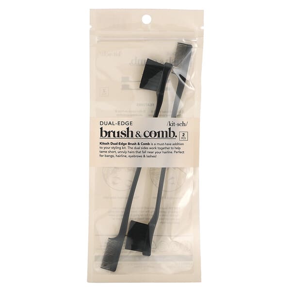Kitsch, Dual Edge Brush & Comb, 2 Count