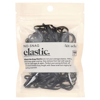 Kitsch, No-Snag Elastic, Black, 100 Pieces