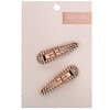 Rhinestone Snap Clips, Rose Gold, 2 Pieces