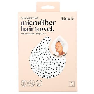 Kitsch, Quick Drying Microfiber Hair Towel, Micro Dot, 1 Piece