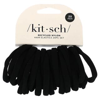 Kitsch, Haargummis-Set, schwarz, 20-teiliges Set