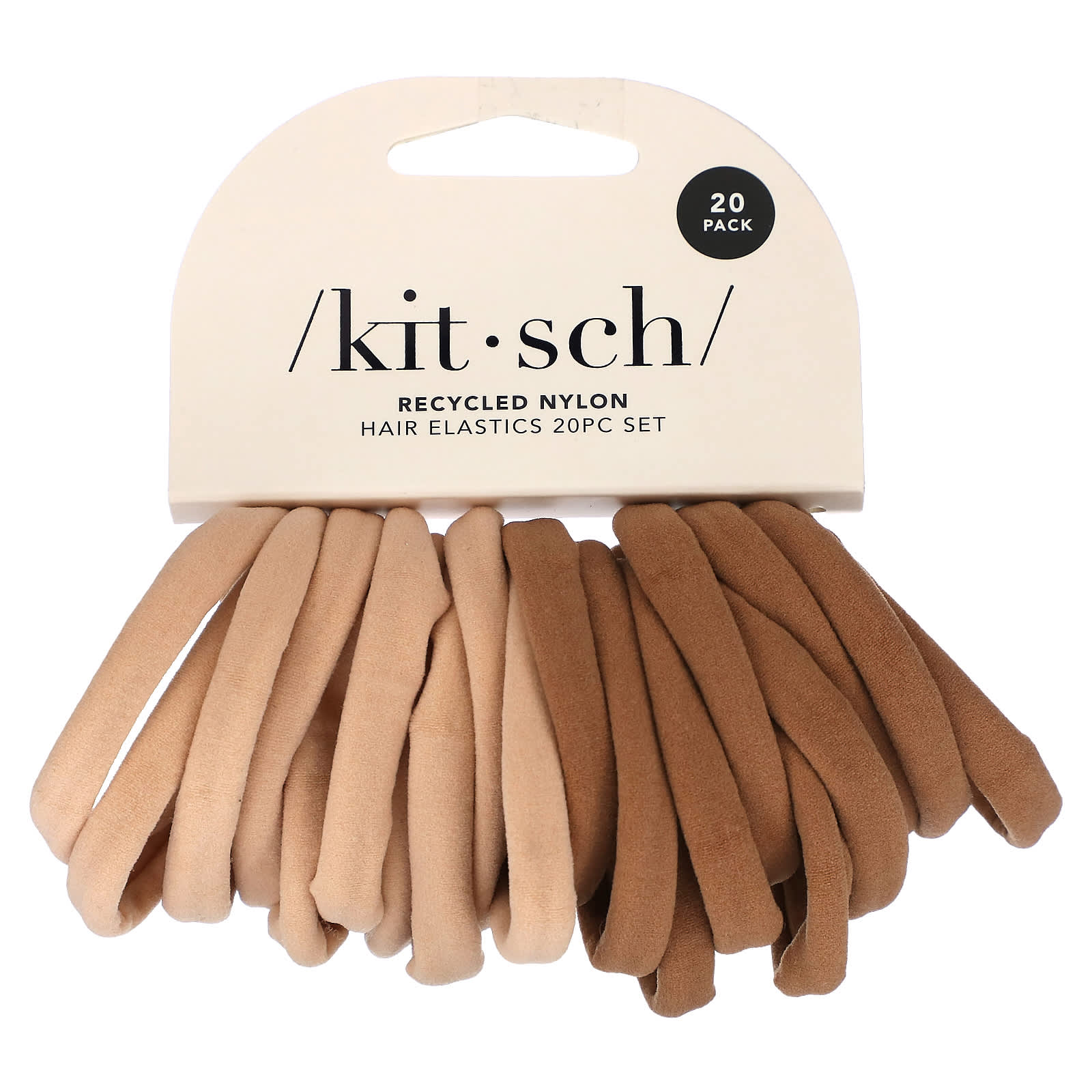 Kitsch, Hair Elastics Set, Blush, 20 Piece Set