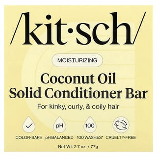 Kitsch, глубоко увлажняющий твердый кондиционер, для глубокого увлажнения, с кокосовым маслом, белым чаем и кокосом, 1 брусок, 77 г (2,7 унции)