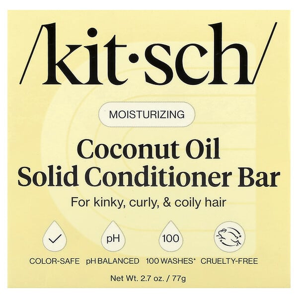 Kitsch, 딥 보습 고체 컨디셔너, 코코넛오일, 백차 및 코코넛, 바 1개, 77g(2.7oz)