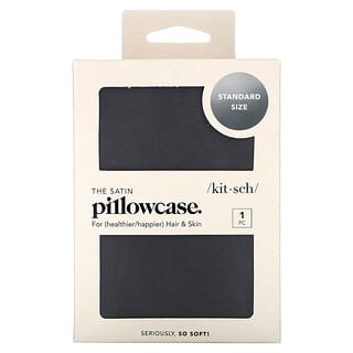 Kitsch, La funda de almohada de satén, tamaño estándar, carbón vegetal`` 1 funda de almohada
