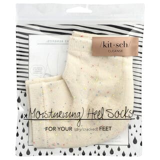 Kitsch, Chaussettes hydratantes à talons, taches arc-en-ciel, 1 paire