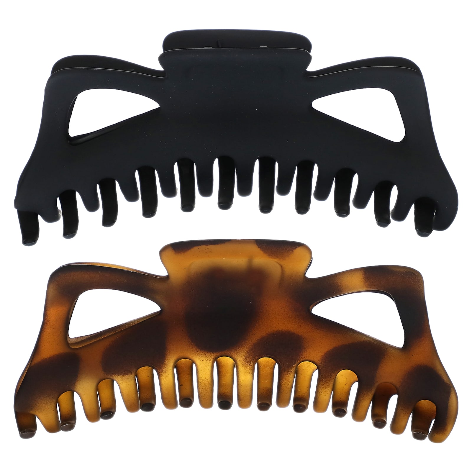 Kitsch, Jumbo Classic Claw Clips, Black & Tort, 2pc Set