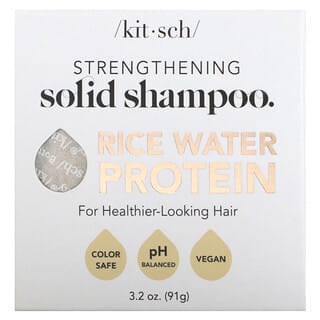 Kitsch, Strengthening  Solid Shampoo Bar,  Rice Water Protein, White Tea & Mandarin, 3.2 oz (91 g)