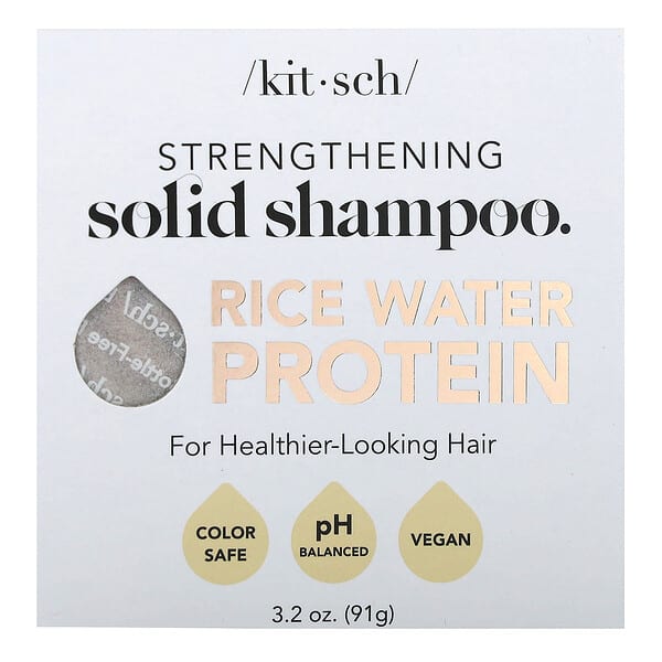 Kitsch, Strengthening Solid Shampoo Bar, Rice Water Protein, White Tea & Mandarin, 1 Bar, 3.2 oz (91 g)