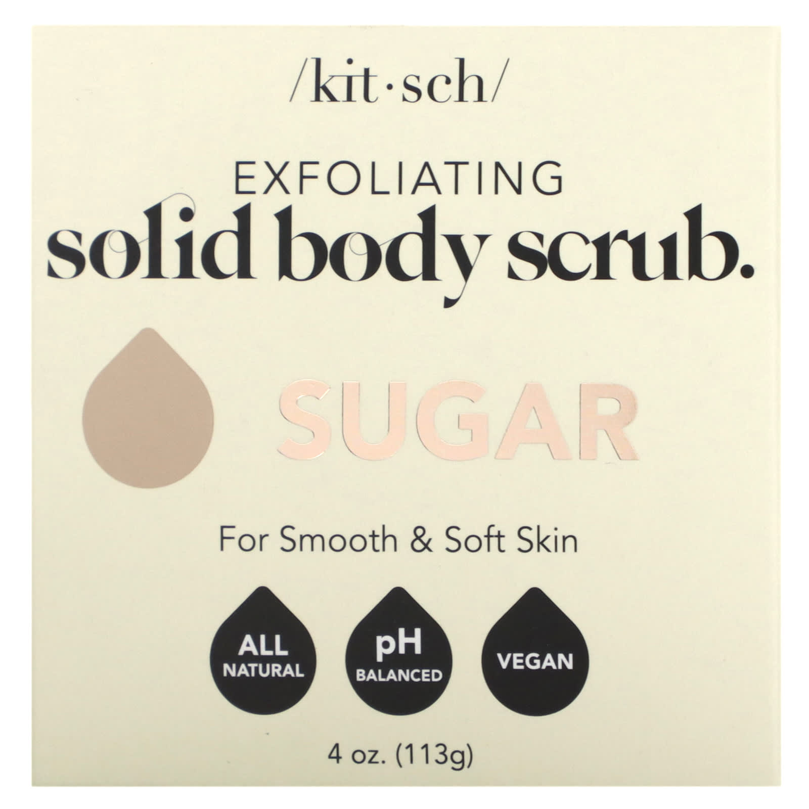 Kitsch, Exfoliating Solid Body Scrub, Sugar, Brown Sugar & Vanilla Bean