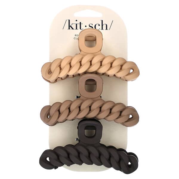 Kitsch, Chain Claw Clips, Neutral, 3pc Set