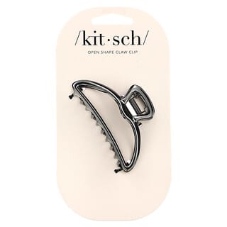 Kitsch, Open Shape Claw Clip, Hematite, 1 Clip