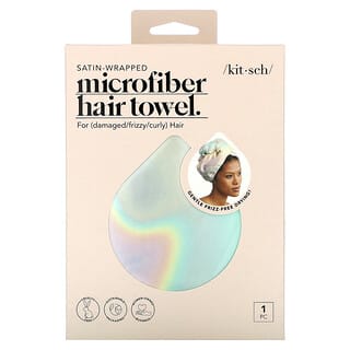 Kitsch, Satin-Wrapped Microfiber Hair Towel, Aura, 1 Piece