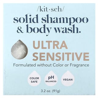 Kitsch, Solid Shampoo & Body Wash Bar, festes Shampoo und Duschgel, Ultra Sensitive, 91 g (3,2 oz.)