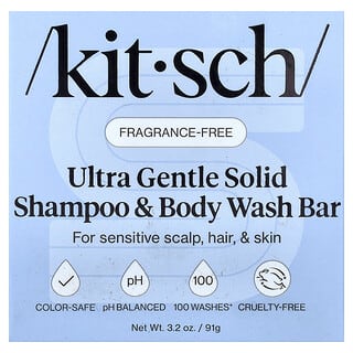 Kitsch, Syampu Pepejal & Bar Pencuci Badan, Ultra Sensitif, 3.2 oz (91 g)