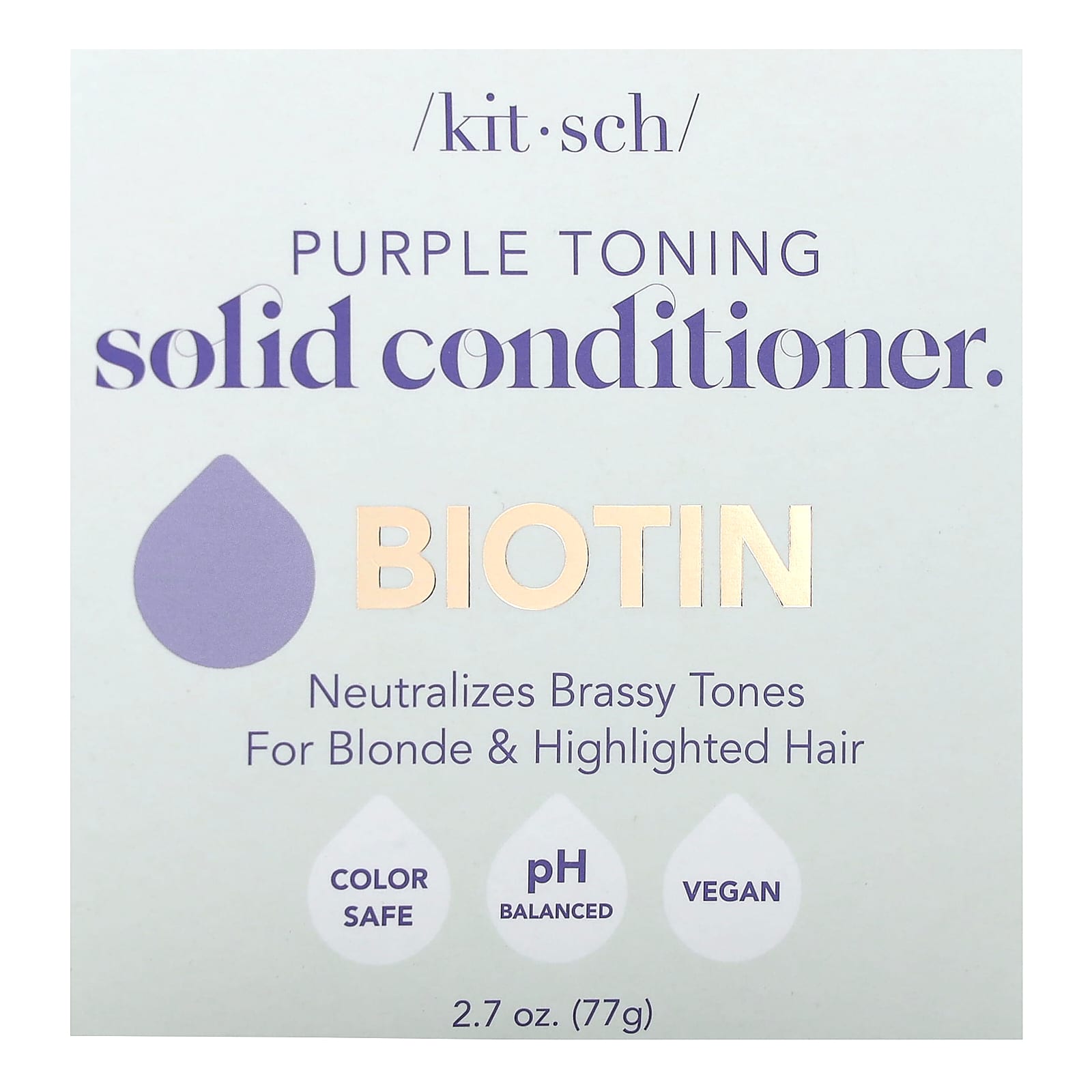 Kitsch, Purple Toning Solid Conditioner Bar, Biotin, Orange Blossom