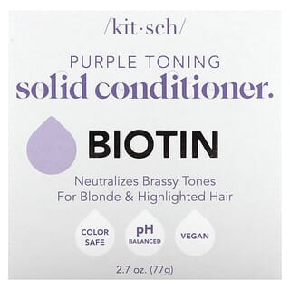 Kitsch, Acondicionador sólido tonificante púrpura, Biotina, Azahar y jazmín`` 77 g (2,7 oz)