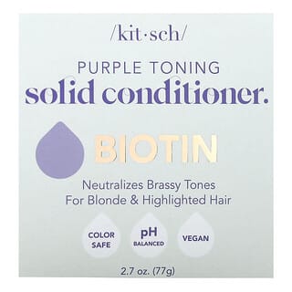 Kitsch, Barre d'après-shampooing solide pourpre, Biotine, fleur d'oranger et jasmin, 1 barre, 77 g