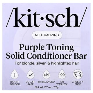 Kitsch, Purple Toning Solid Conditioner Bar, For Blonde, Silver, & Highlighted Hair, Orange Blossom & Jasmine, 2.7 oz (77 g)