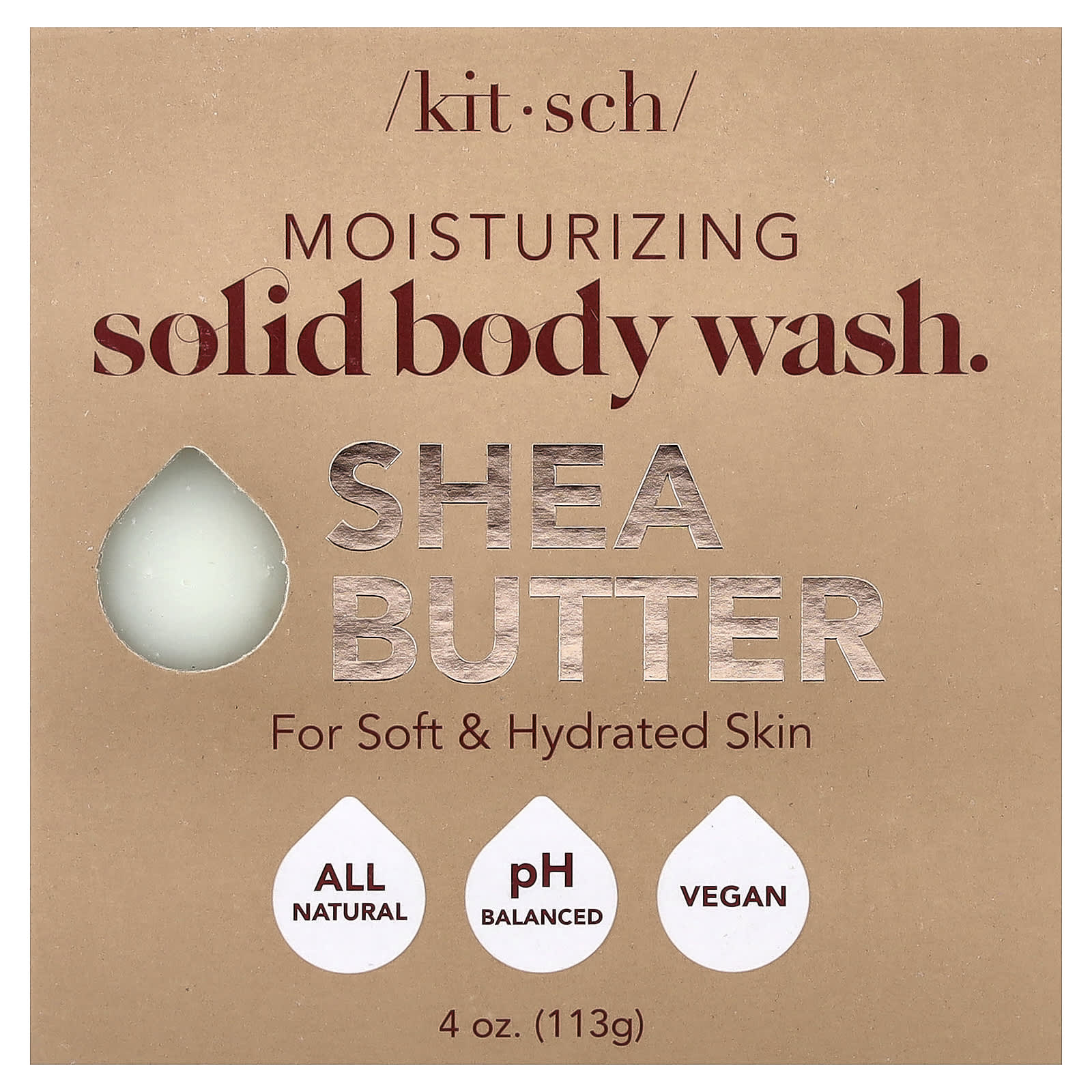 Kitsch, увлажняющее мыло для тела, миндаль и ши, 113 г (4 унции)