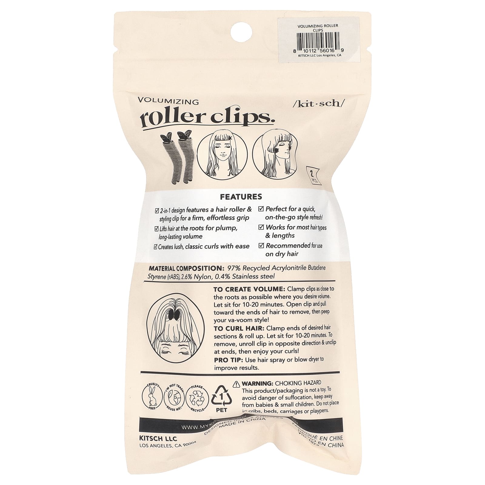 Kitsch, Volumizing Roller Clips, 2 Pieces