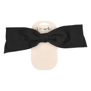 Kitsch, Recycled Fabric Bow Hair Clip, Black, 1 Clip