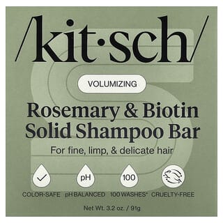 Kitsch, 豐盈固體洗髮棒，迷迭香和生物維生素，薰衣花草和香草香，3.2 盎司（91 克）