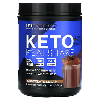 Keto Science, Keto Meal Shake, Crème au chocolat, 581 g