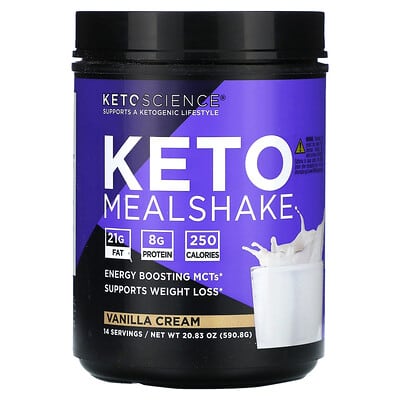 Keto Science, Keto Mealshake, Vanilla Cream, 20.83 oz (590.8 g)