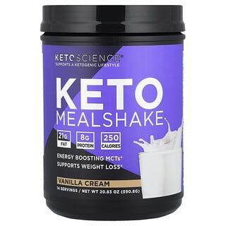 Keto Science, Keto Mealshake, Vanilla Cream, 20.83 oz (590.8 g)