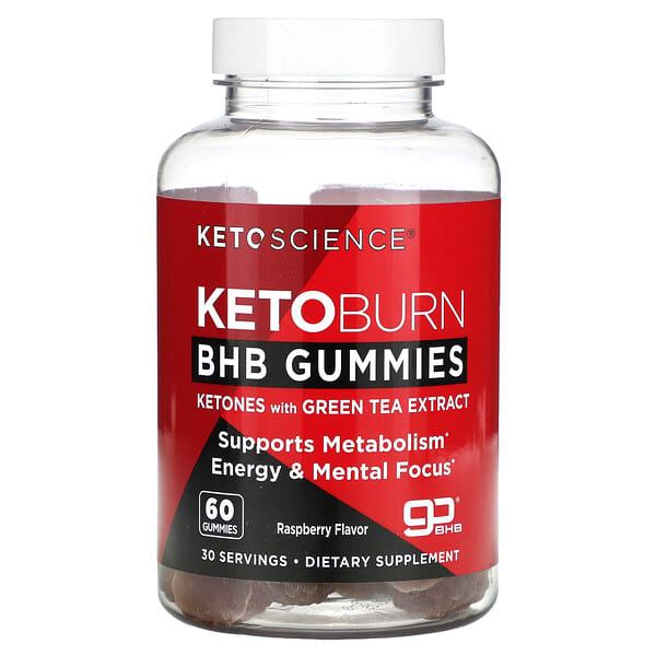 Keto Science Keto Burn BHB Gummies, Raspberry, 60 Gummies