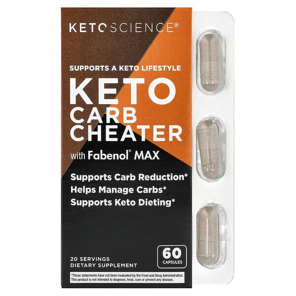 Keto Science, Keto Carb Cheater with Fabenol® Max, 60 Capsules — product photo 1