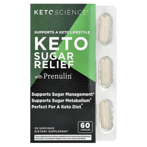 Keto Science, Keto Sugar Relief with Prenulin™, 60 Capsules — product photo 1